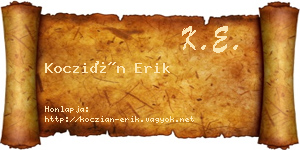 Koczián Erik névjegykártya